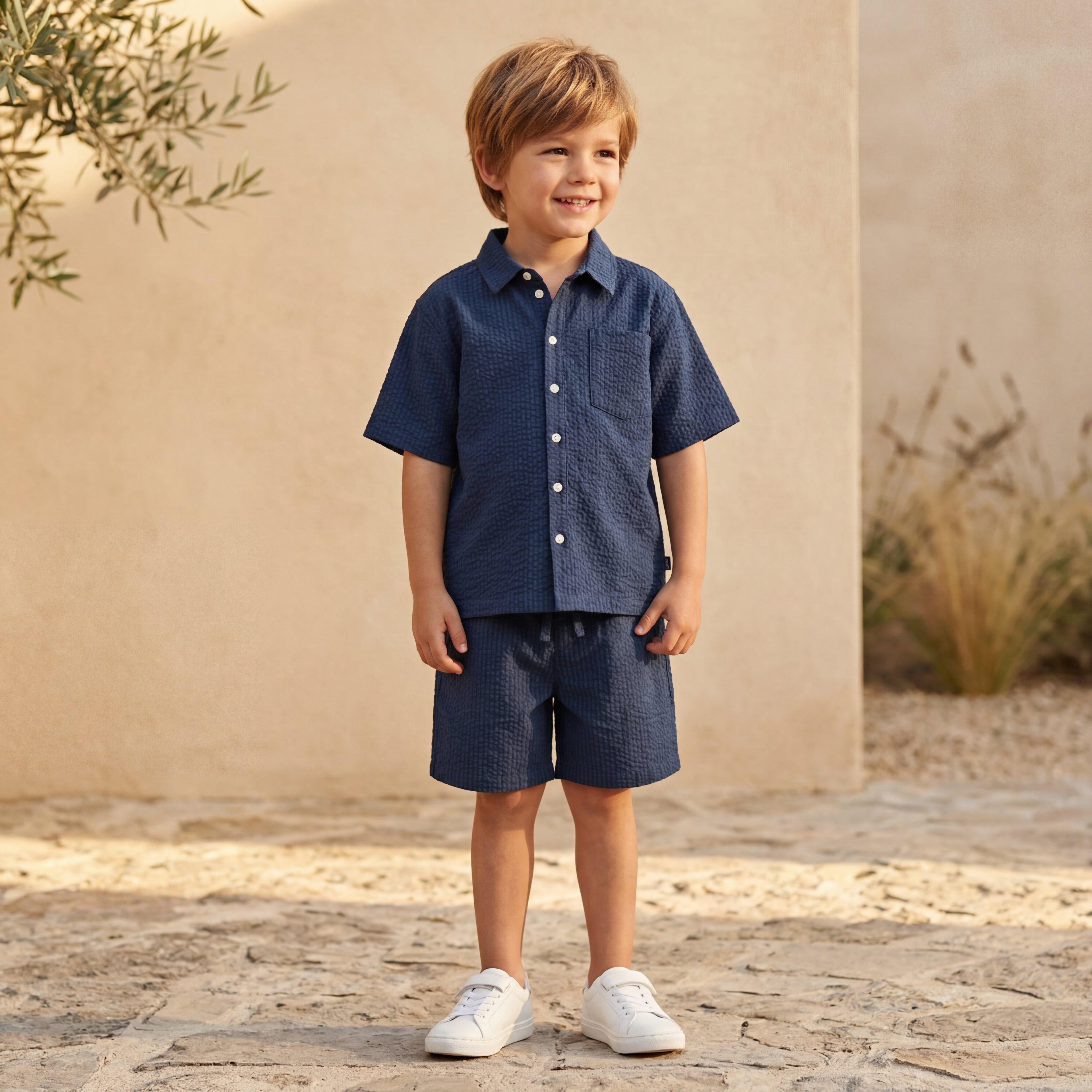 Boys Oceanica Organic Cotton Shirt &amp; Shorts Set