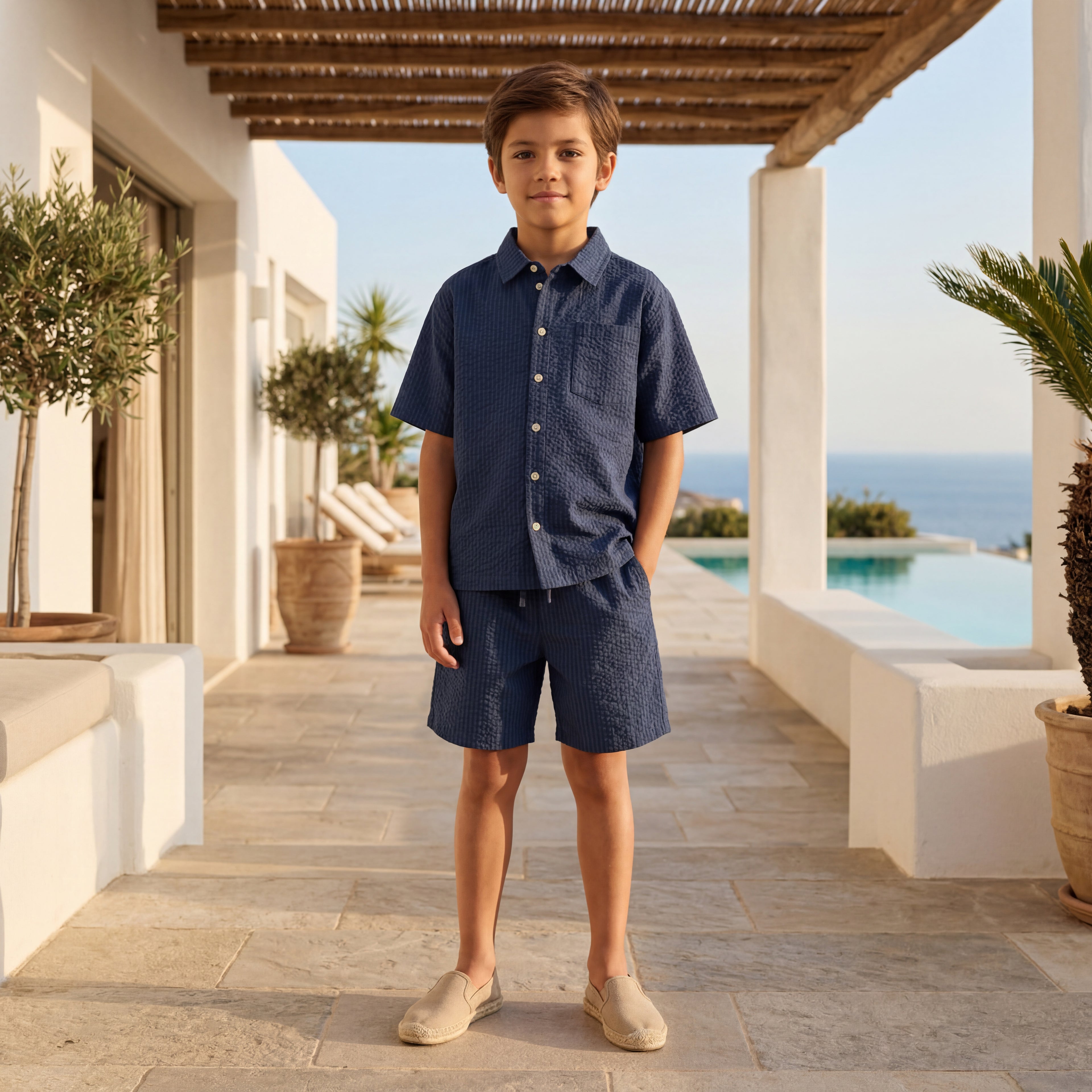 Boys Oceanica Organic Cotton Shirt &amp; Shorts Set