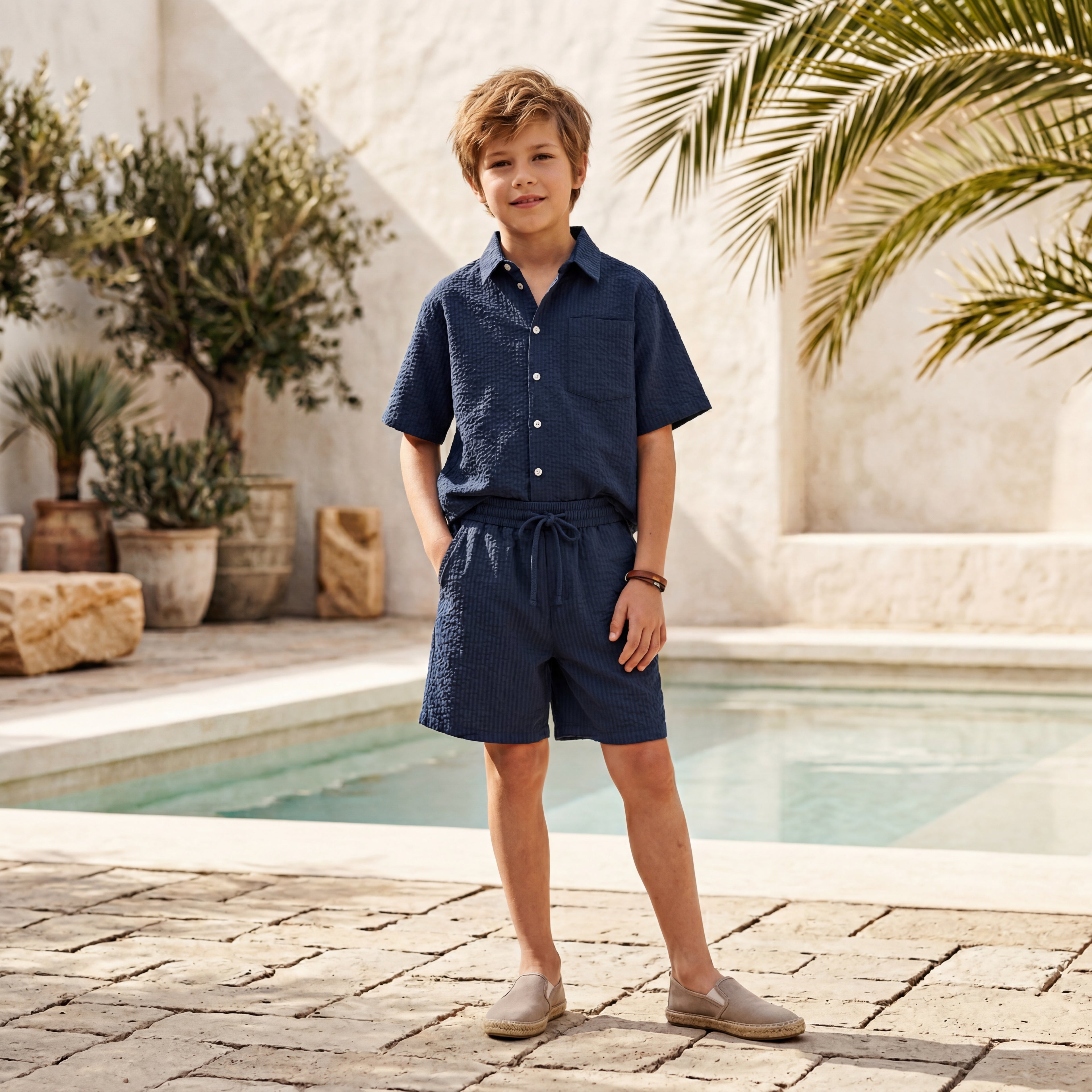 Boys Oceanica Organic Cotton Shirt &amp; Shorts Set
