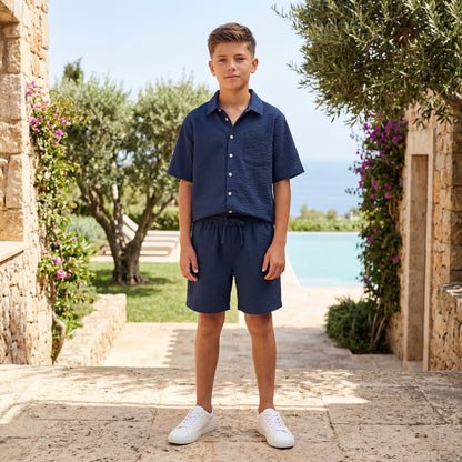 Boys Oceanica Organic Cotton Shirt &amp; Shorts Set