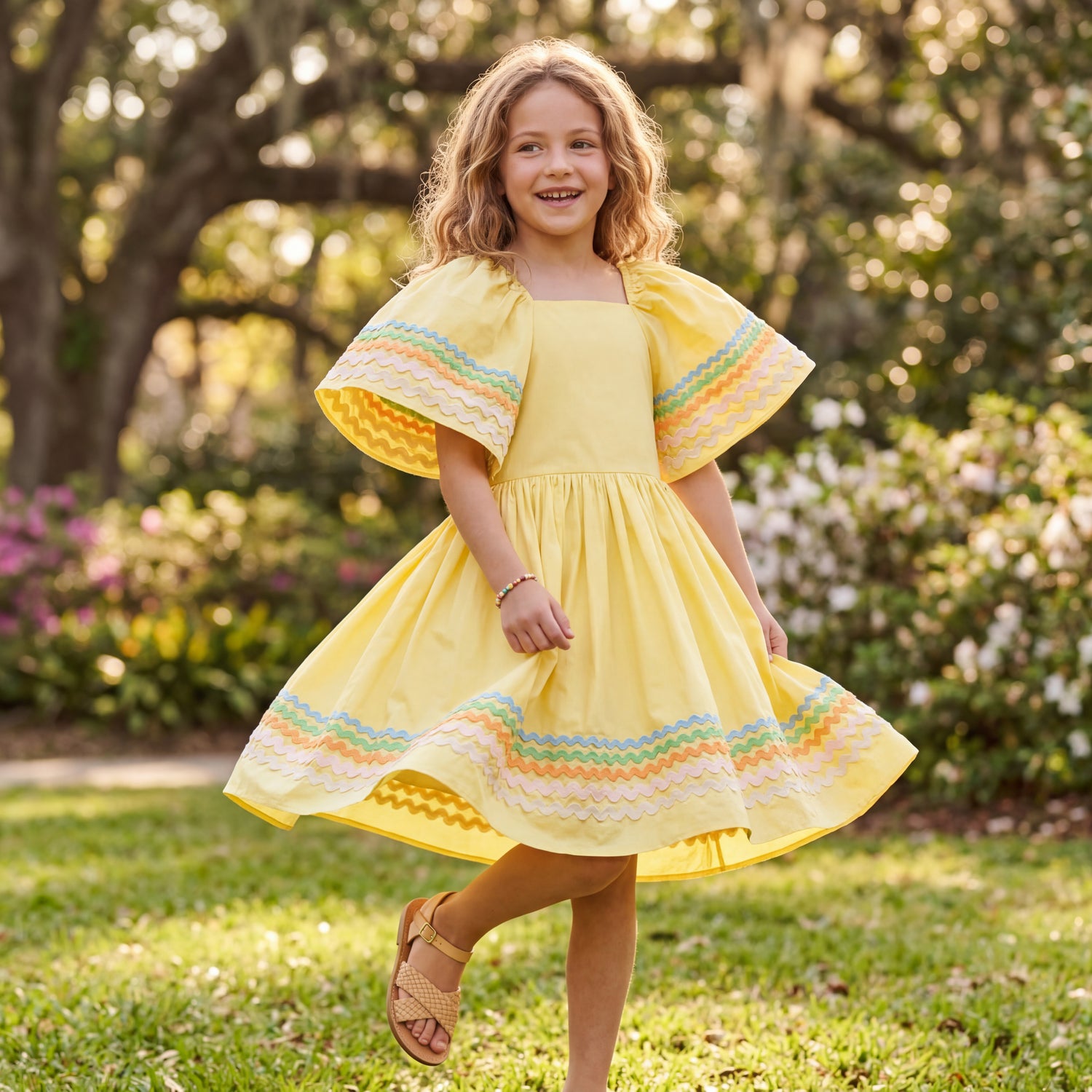 Girls Sunshine Wave Organic Cotton Dress