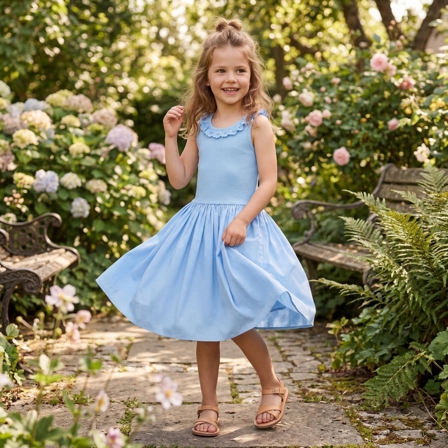 Girls Sparkling Sea Organic Cotton Dress