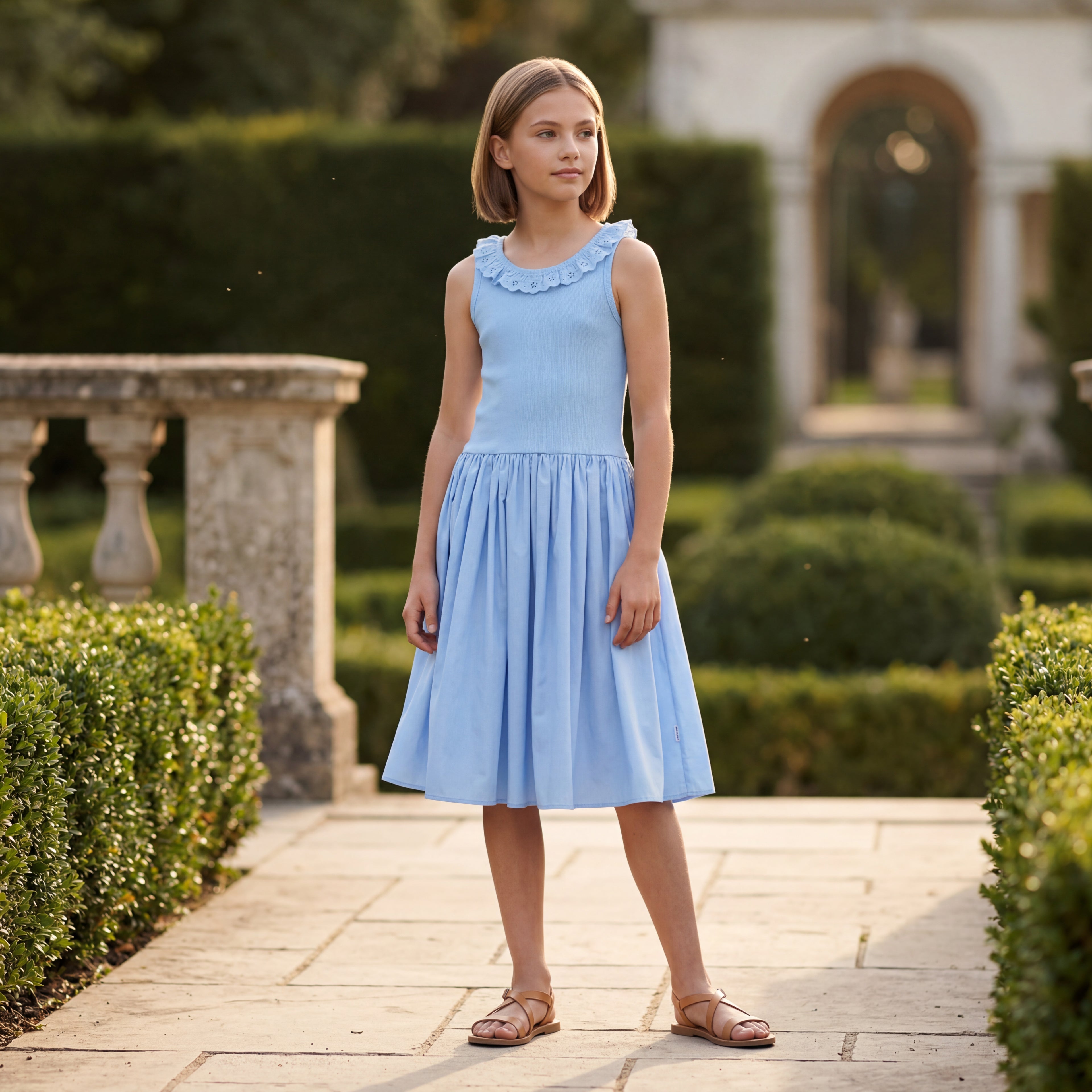 Girls Sparkling Sea Organic Cotton Dress