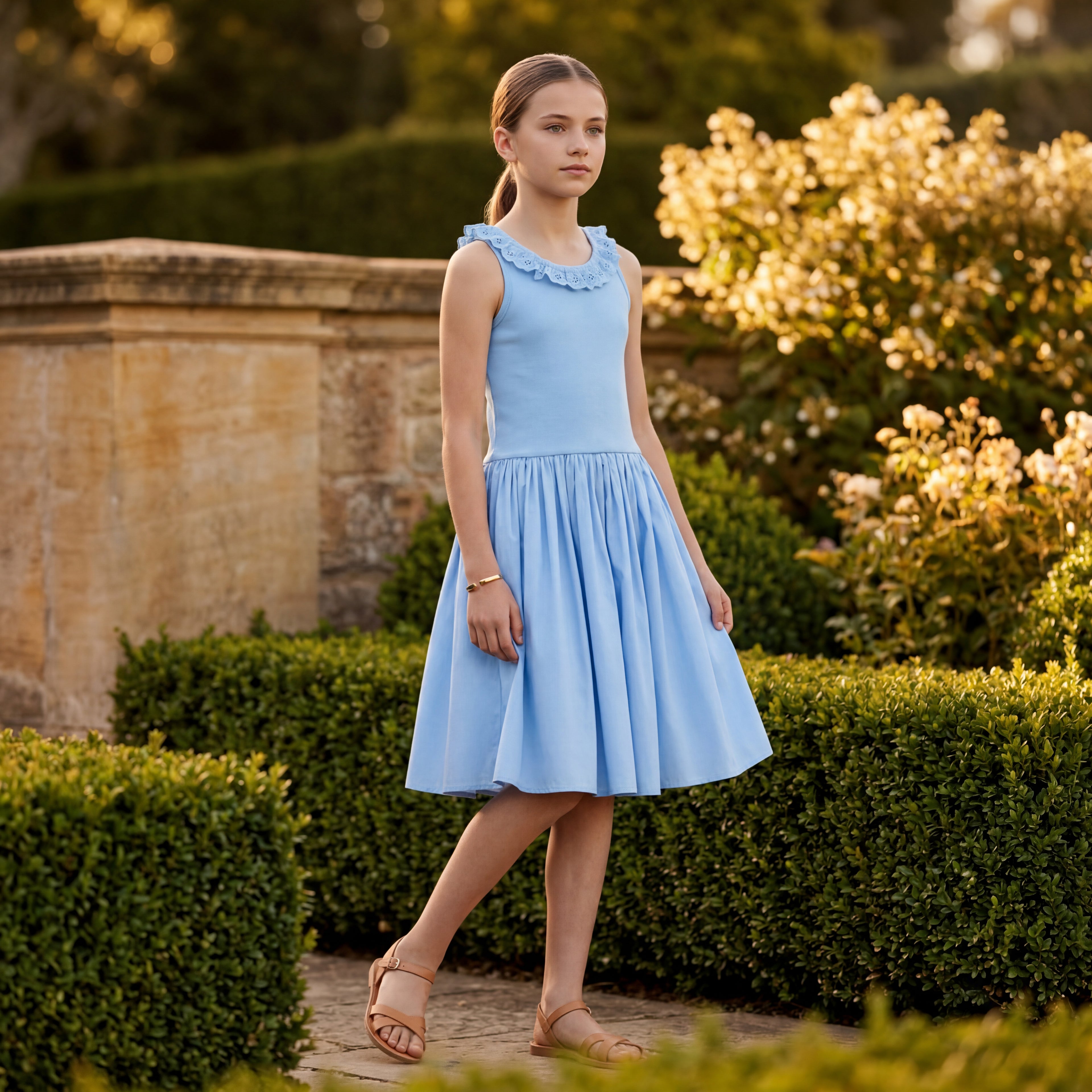 Girls Sparkling Sea Organic Cotton Dress