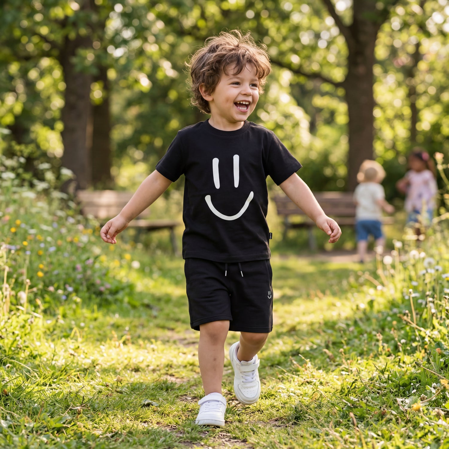 Boys Black Organic Cotton T-Shirt &amp; Shorts Set