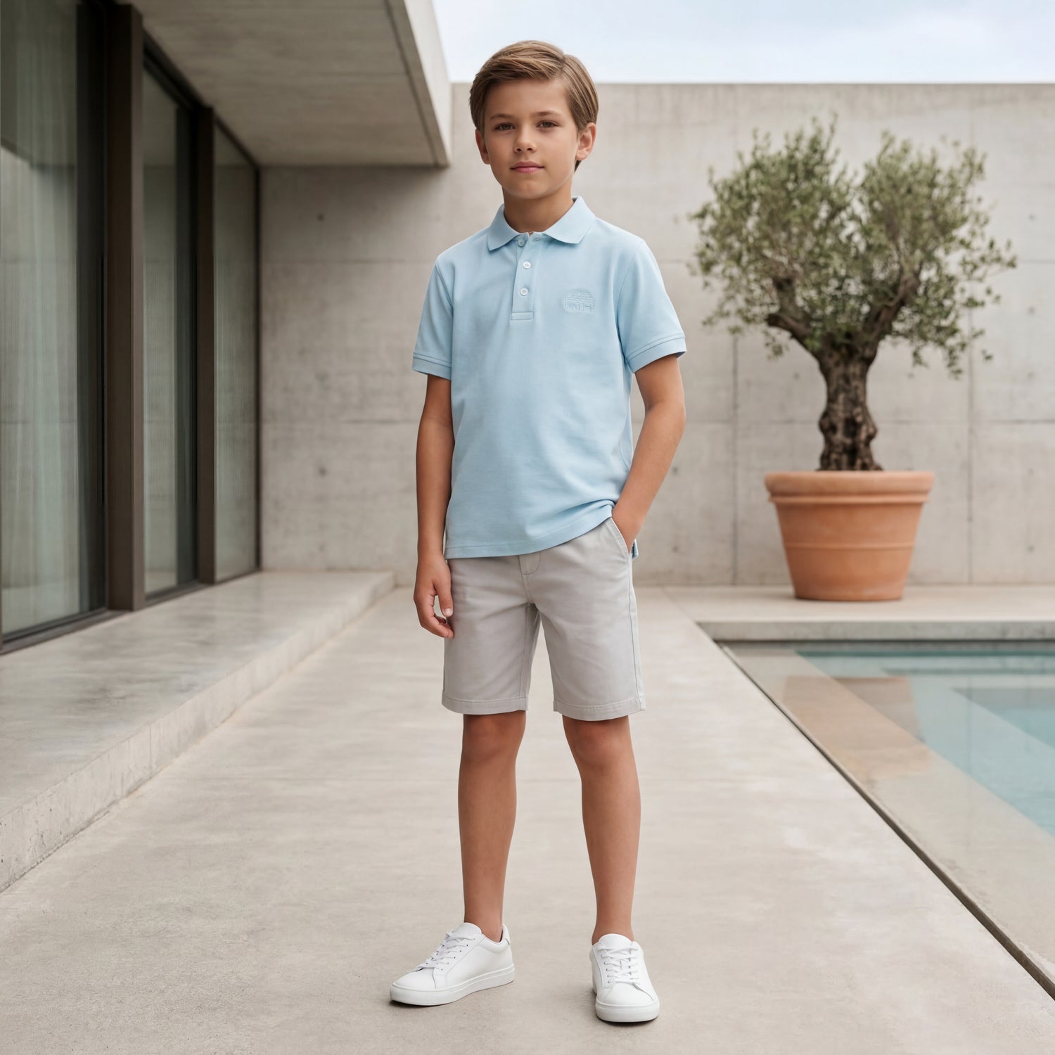 Boys Stream Organic Cotton Polo Shirt