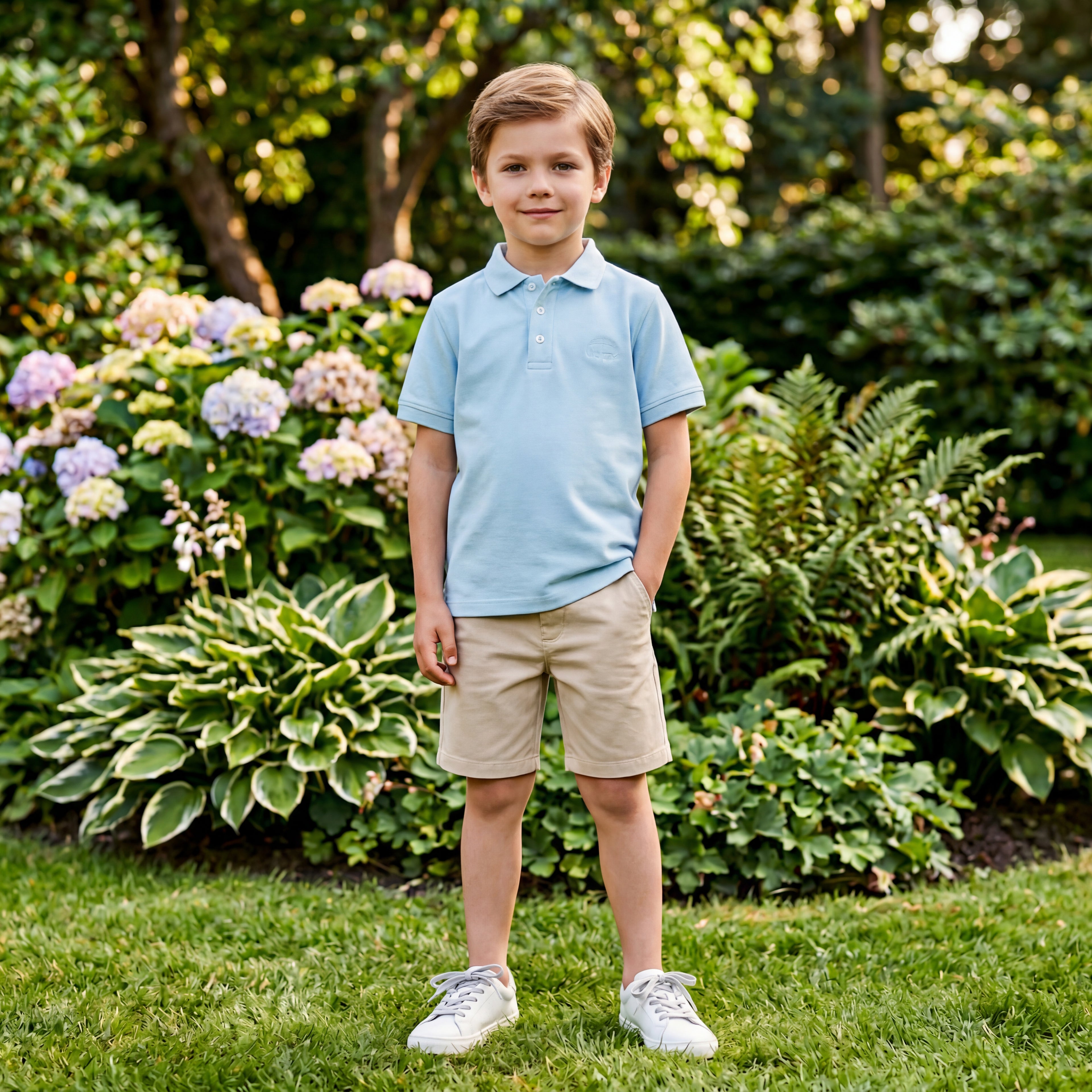 Boys Stream Organic Cotton Polo Shirt