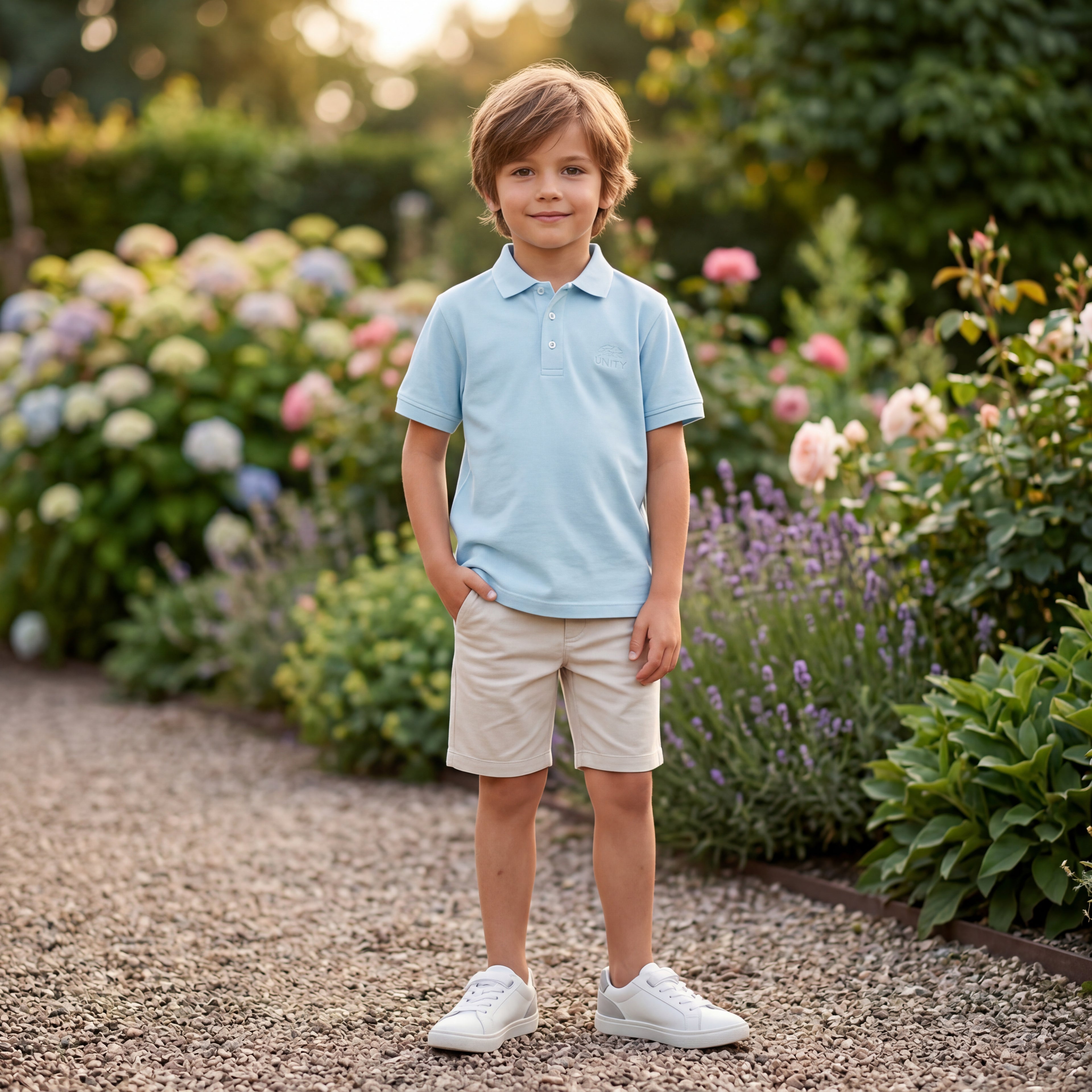 Boys Stream Organic Cotton Polo Shirt