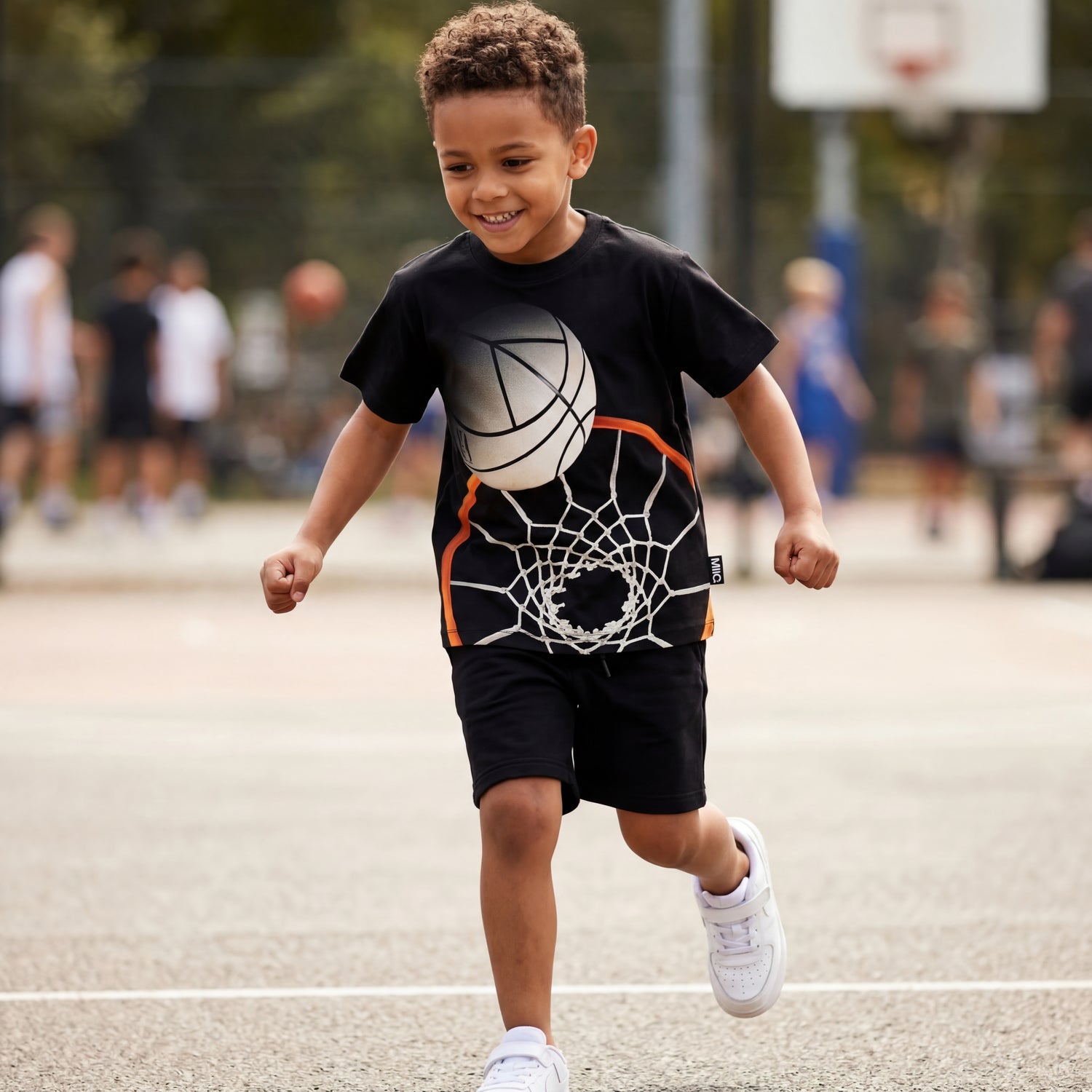 Boys Basket Hoop Organic Cotton T-Shirt