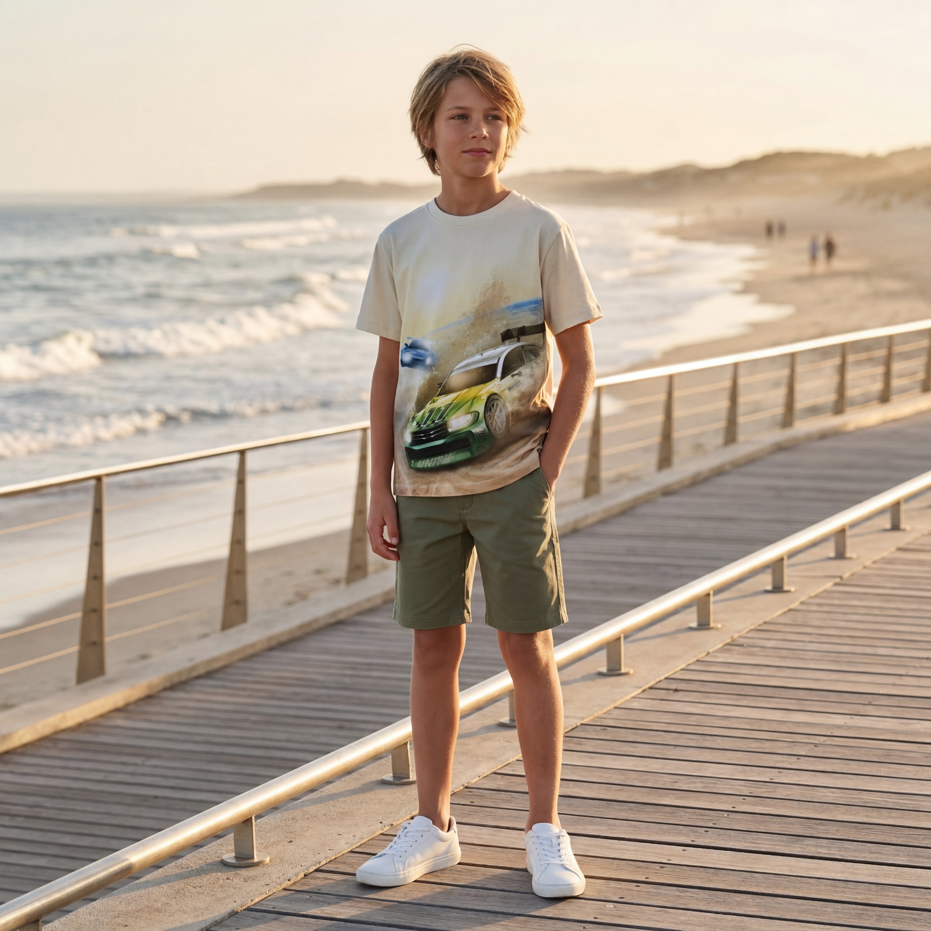 Boys Beach Race Organic Cotton T-Shirt