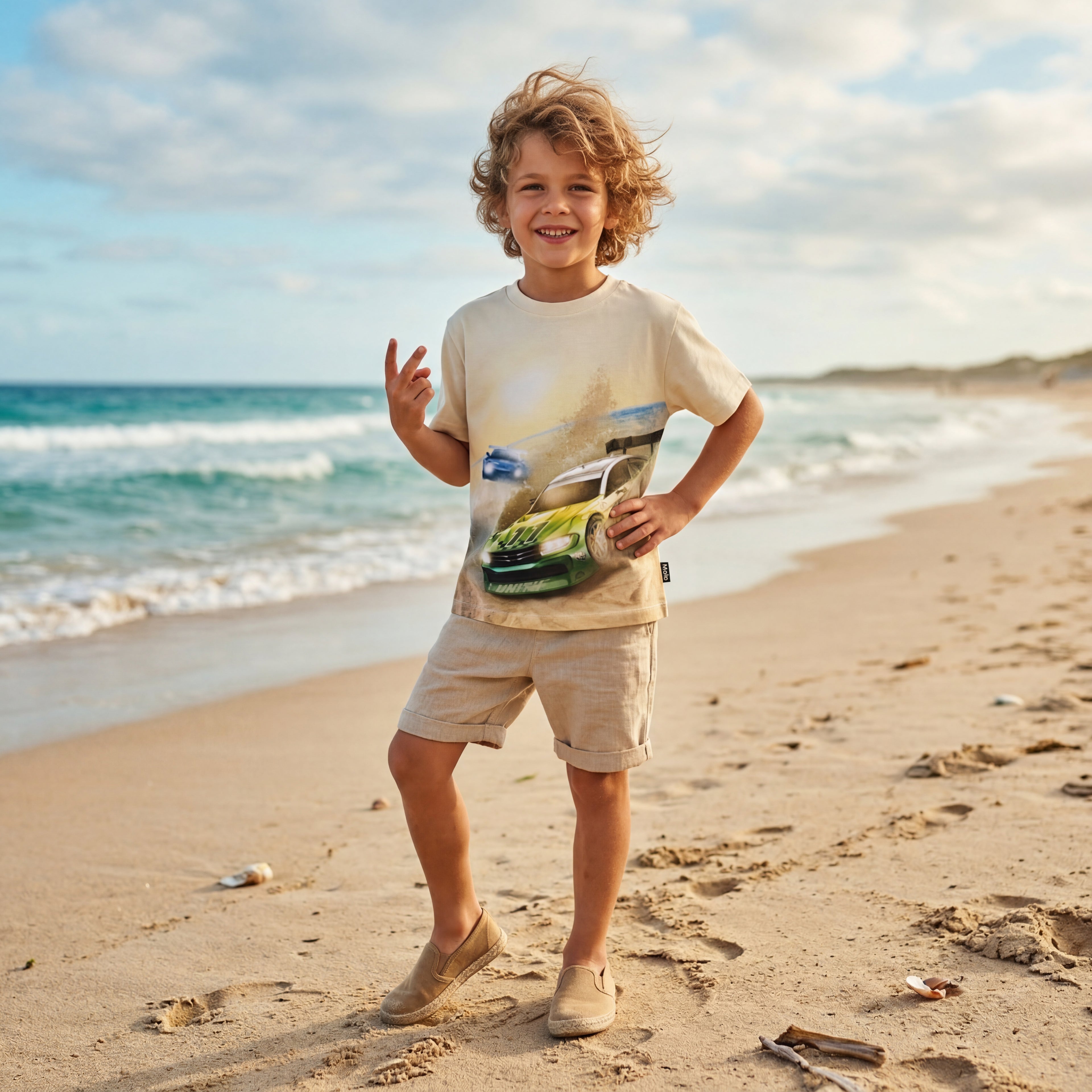Boys Beach Race Organic Cotton T-Shirt