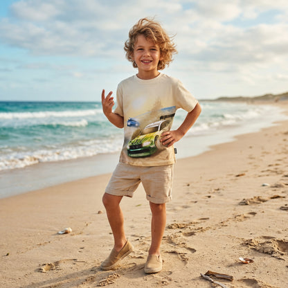 Boys Beach Race Organic Cotton T-Shirt