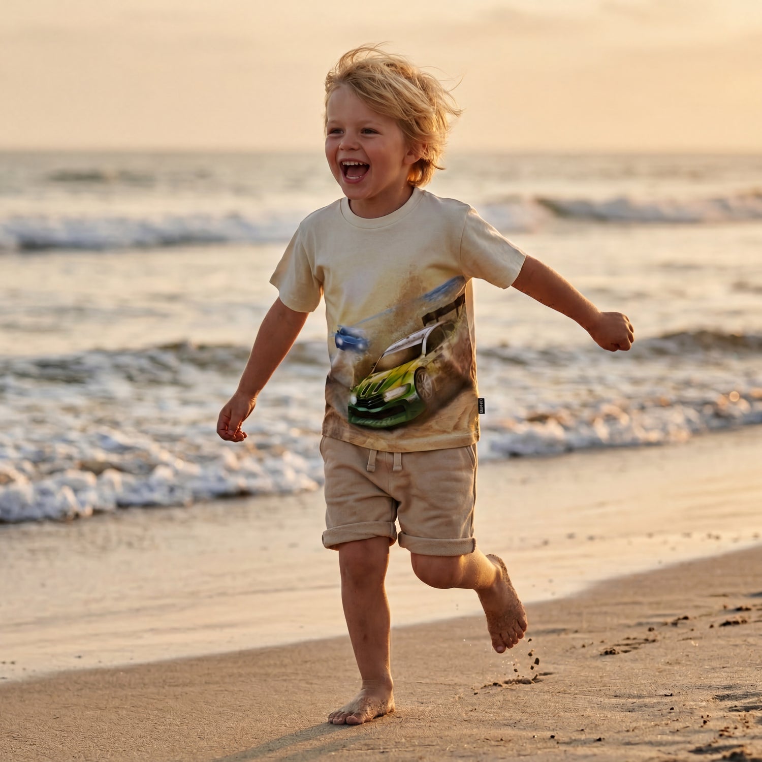 Boys Beach Race Organic Cotton T-Shirt
