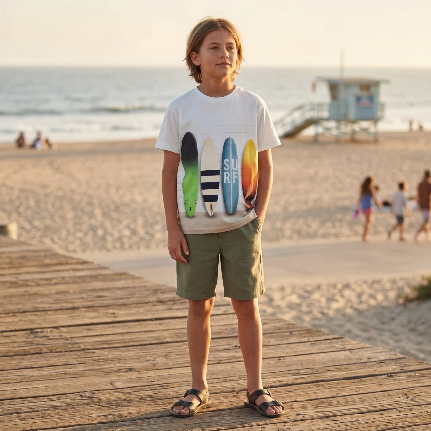 Boys Board Line-up Organic Cotton T-Shirt