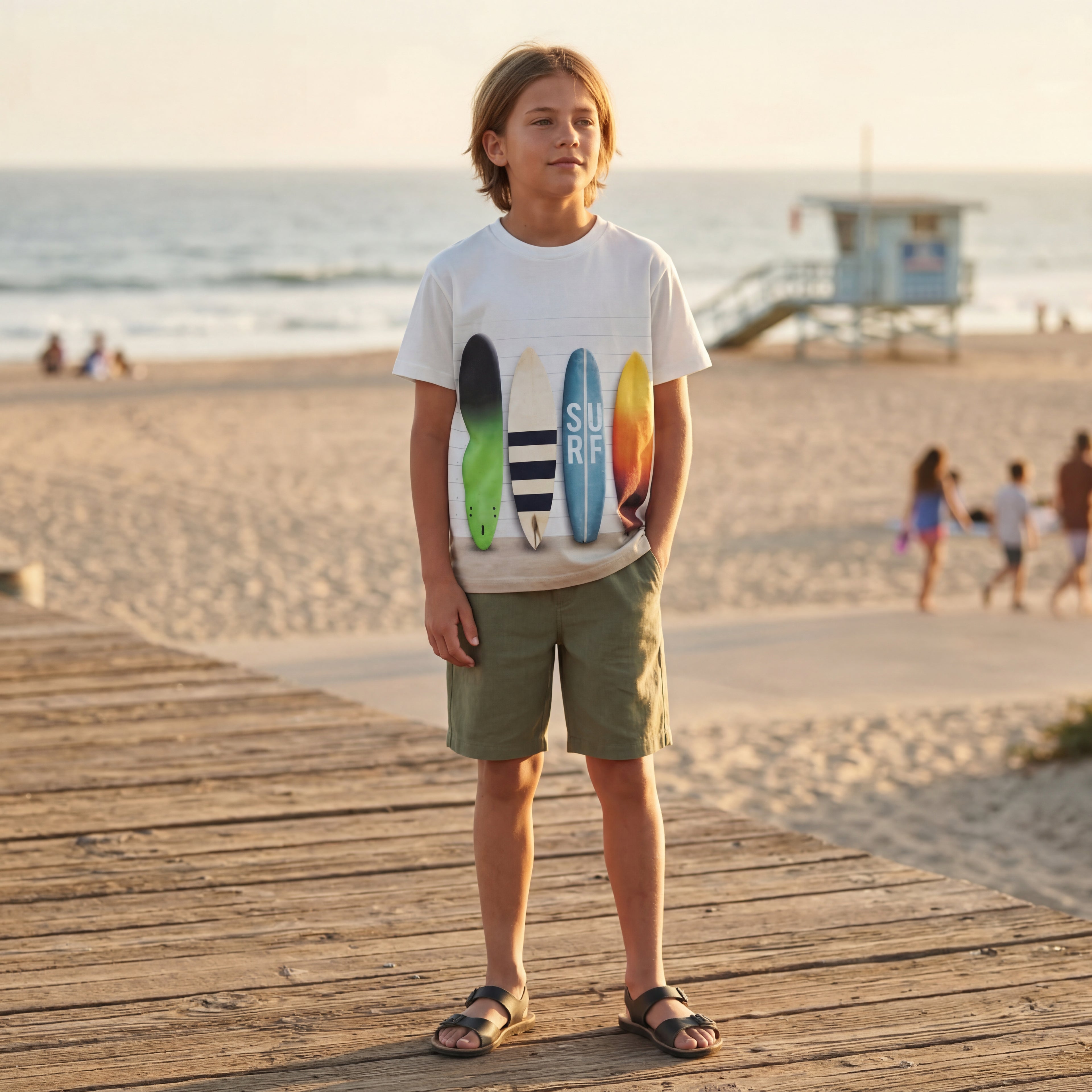 Boys Board Line-up Organic Cotton T-Shirt