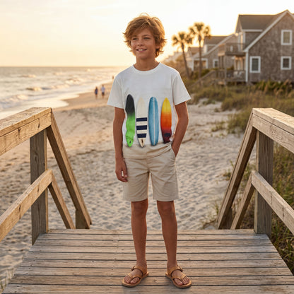 Boys Board Line-up Organic Cotton T-Shirt