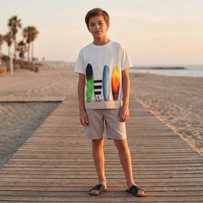 Boys Board Line-up Organic Cotton T-Shirt