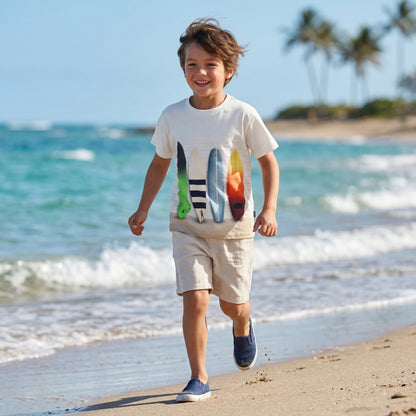 Boys Board Line-up Organic Cotton T-Shirt