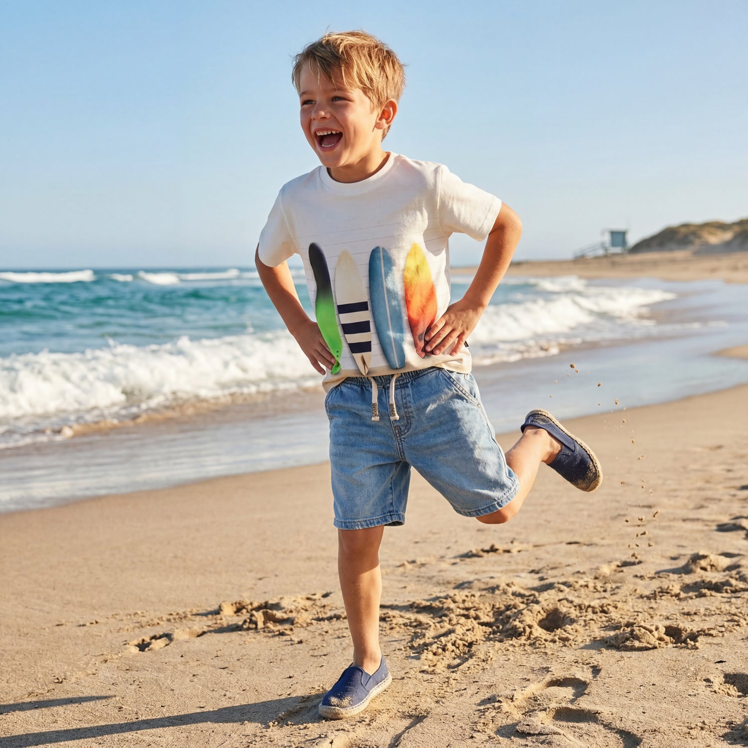 Boys Board Line-up Organic Cotton T-Shirt