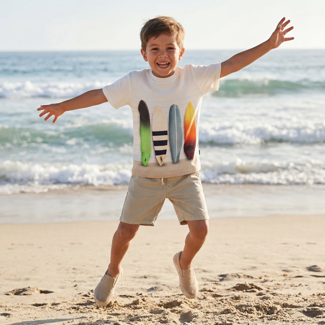 Boys Board Line-up Organic Cotton T-Shirt