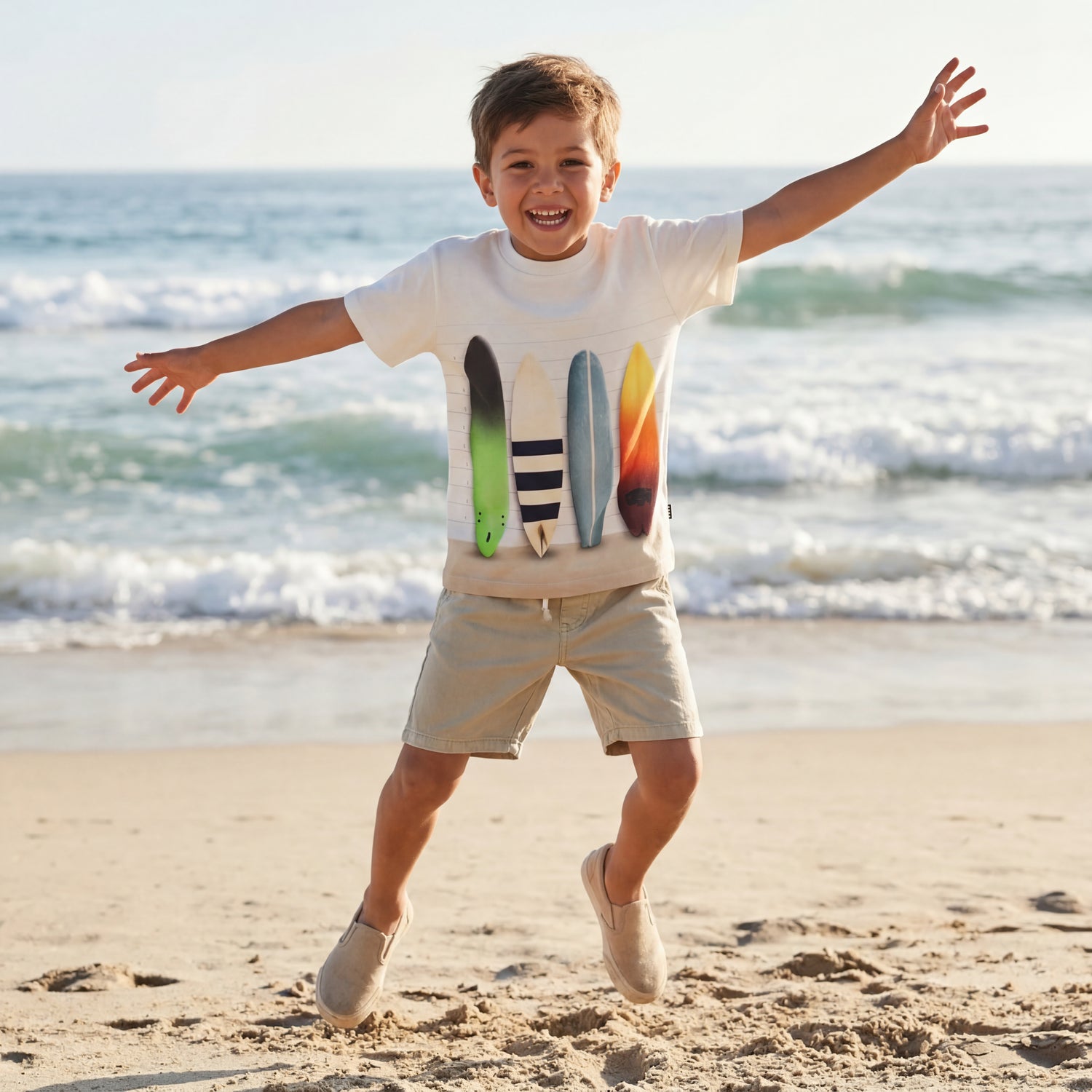Boys Board Line-up Organic Cotton T-Shirt