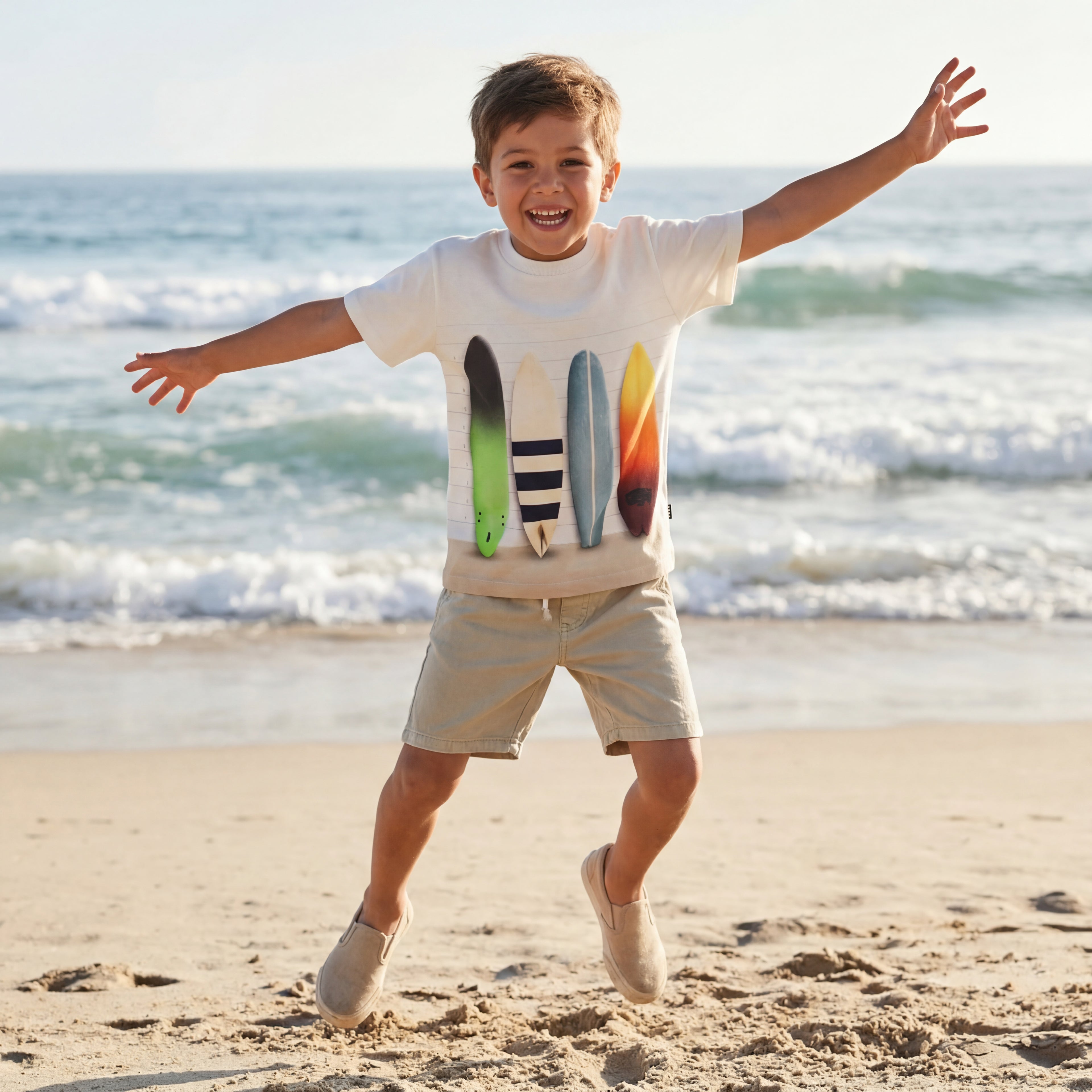 Boys Board Line-up Organic Cotton T-Shirt
