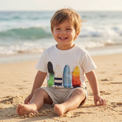 Boys Board Line-up Organic Cotton T-Shirt
