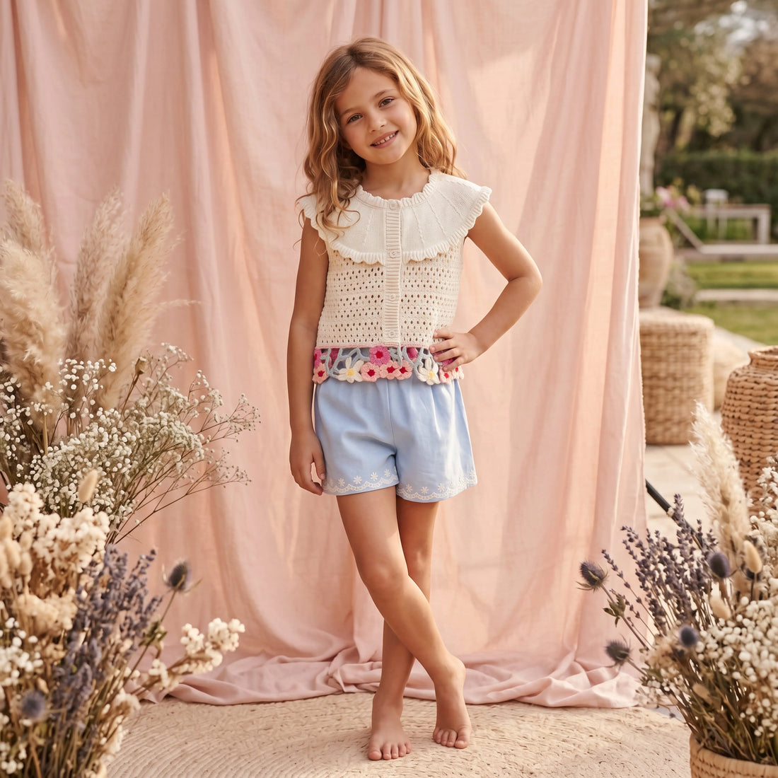 Elea Knit Top &amp; Vally Shorts Set for Girls LOUISE MISHA