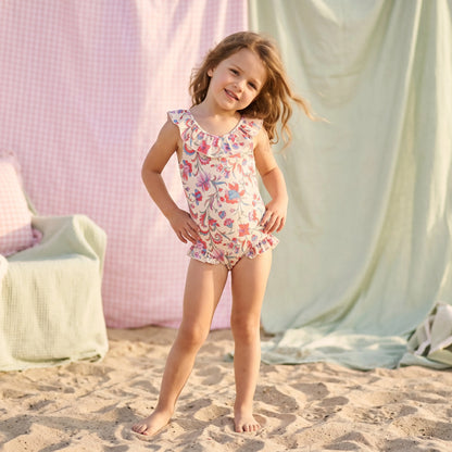Andrea Cream Floral Haven One-Piece Swimsuit for Girls LOUISE MISHA