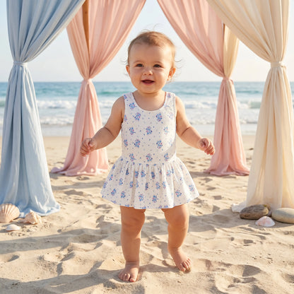 Kalinda Cream Flower Dunes One-Piece Swimsuit for Girls LOUISE MISHA