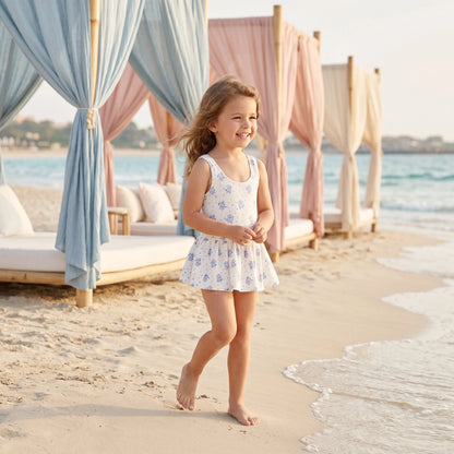 Kalinda Cream Flower Dunes One-Piece Swimsuit for Girls LOUISE MISHA