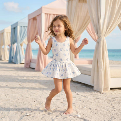 Kalinda Cream Flower Dunes One-Piece Swimsuit for Girls LOUISE MISHA
