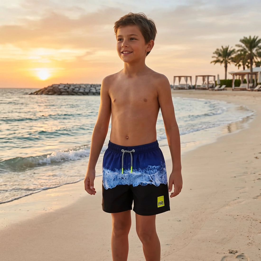Boys Deep Ocean Tie-Dye Swim Shorts Molo