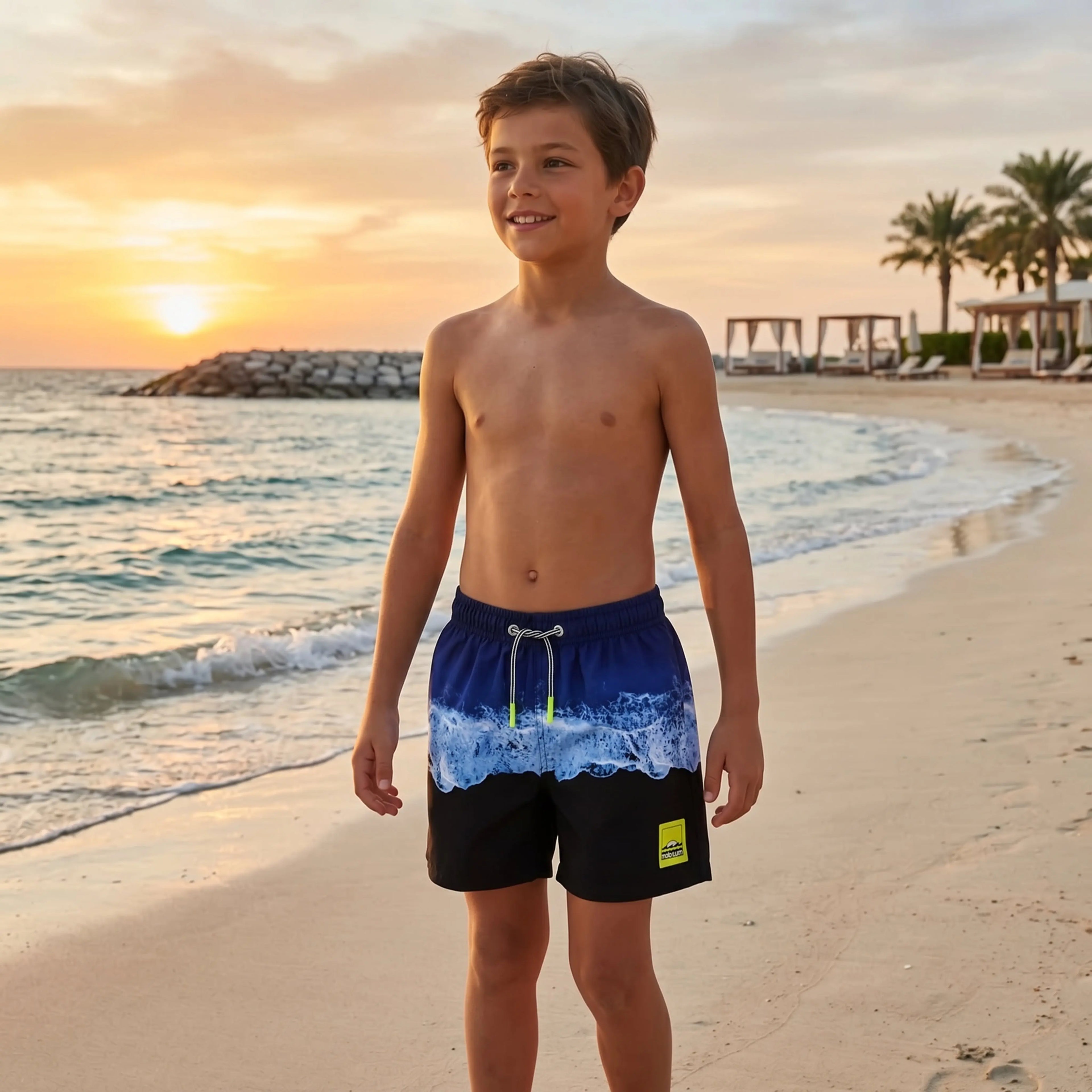Boys Deep Ocean Tie-Dye Swim Shorts Molo