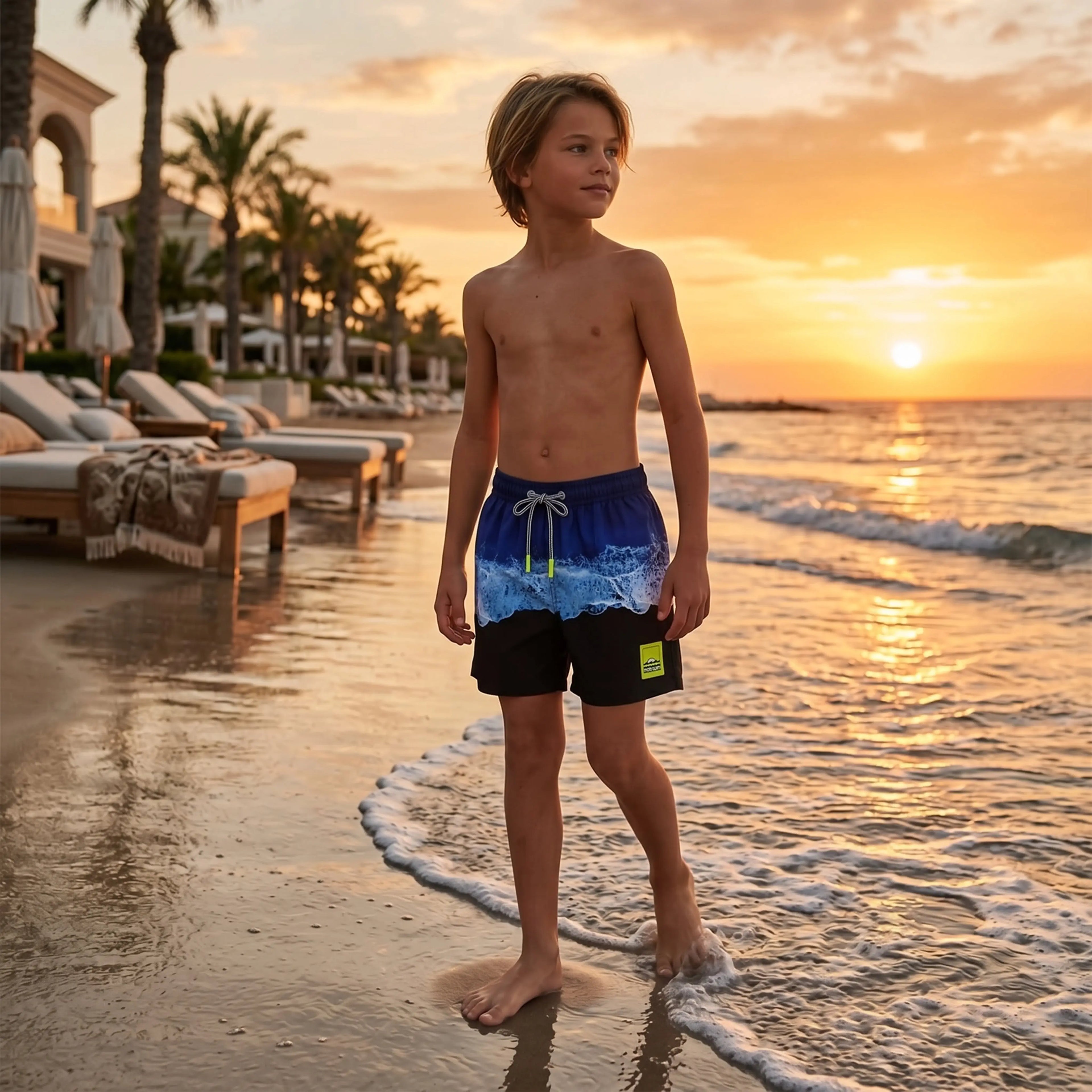 Boys Deep Ocean Tie-Dye Swim Shorts Molo