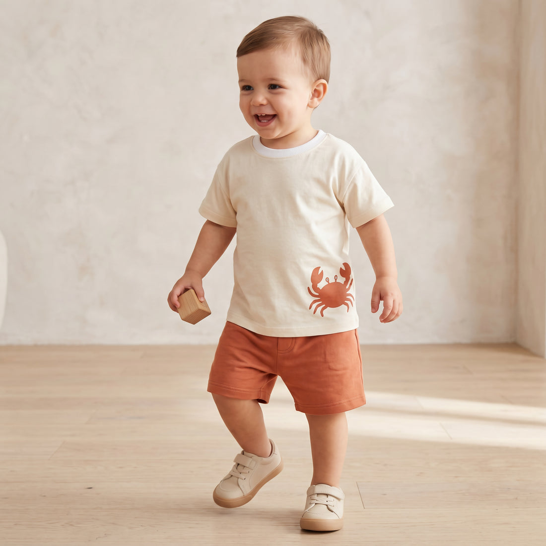 Boys Ilios Embroidered T-Shirt &amp; Pilos Sweat Shorts Set