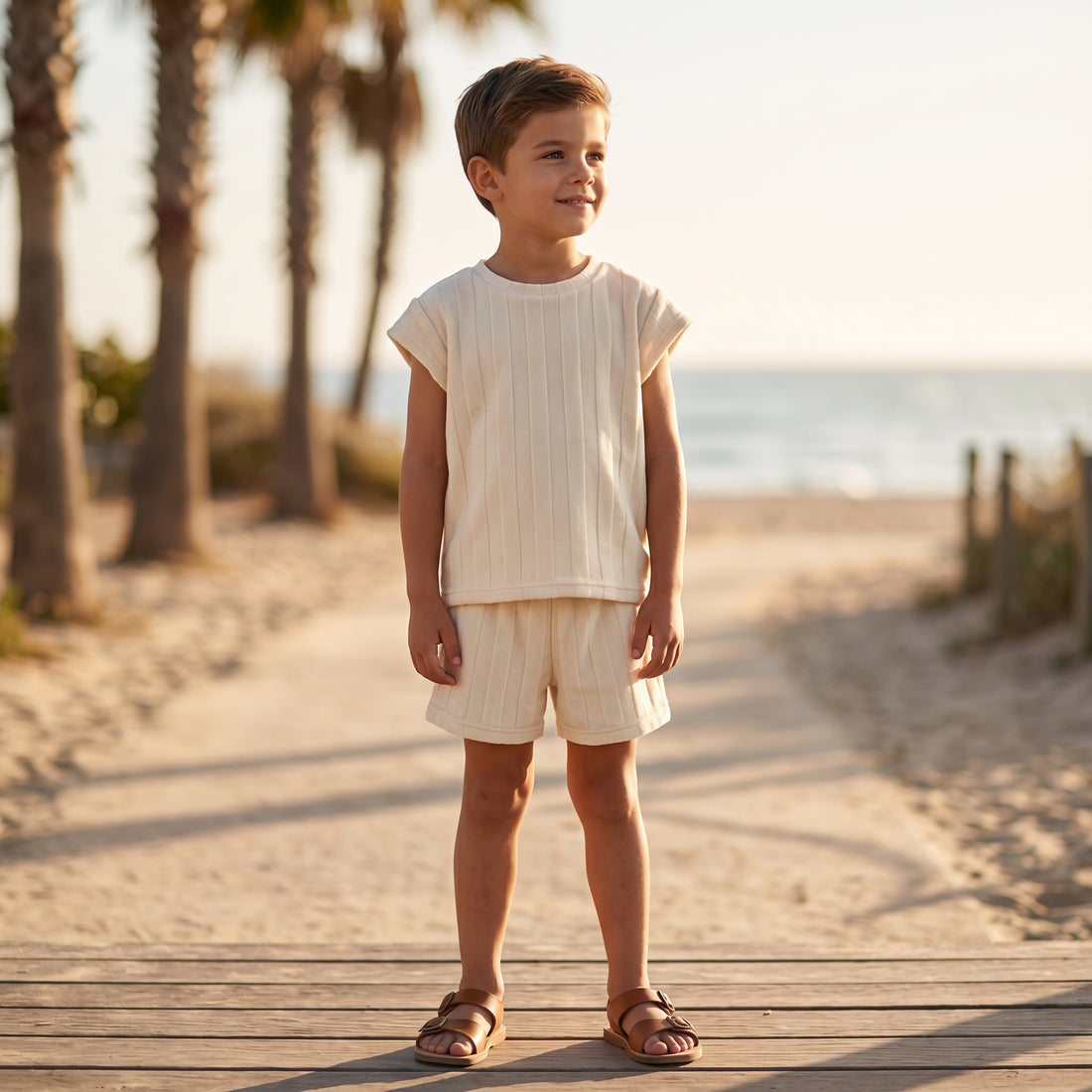 Boys Petra Terry Boxy T-Shirt &amp; Terry Shorts Set