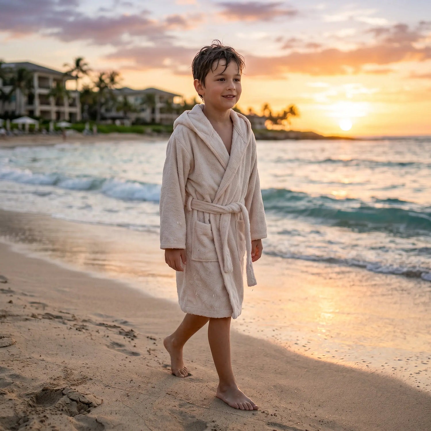 Sand Terry Bath Robe GARBO &amp; FRIENDS