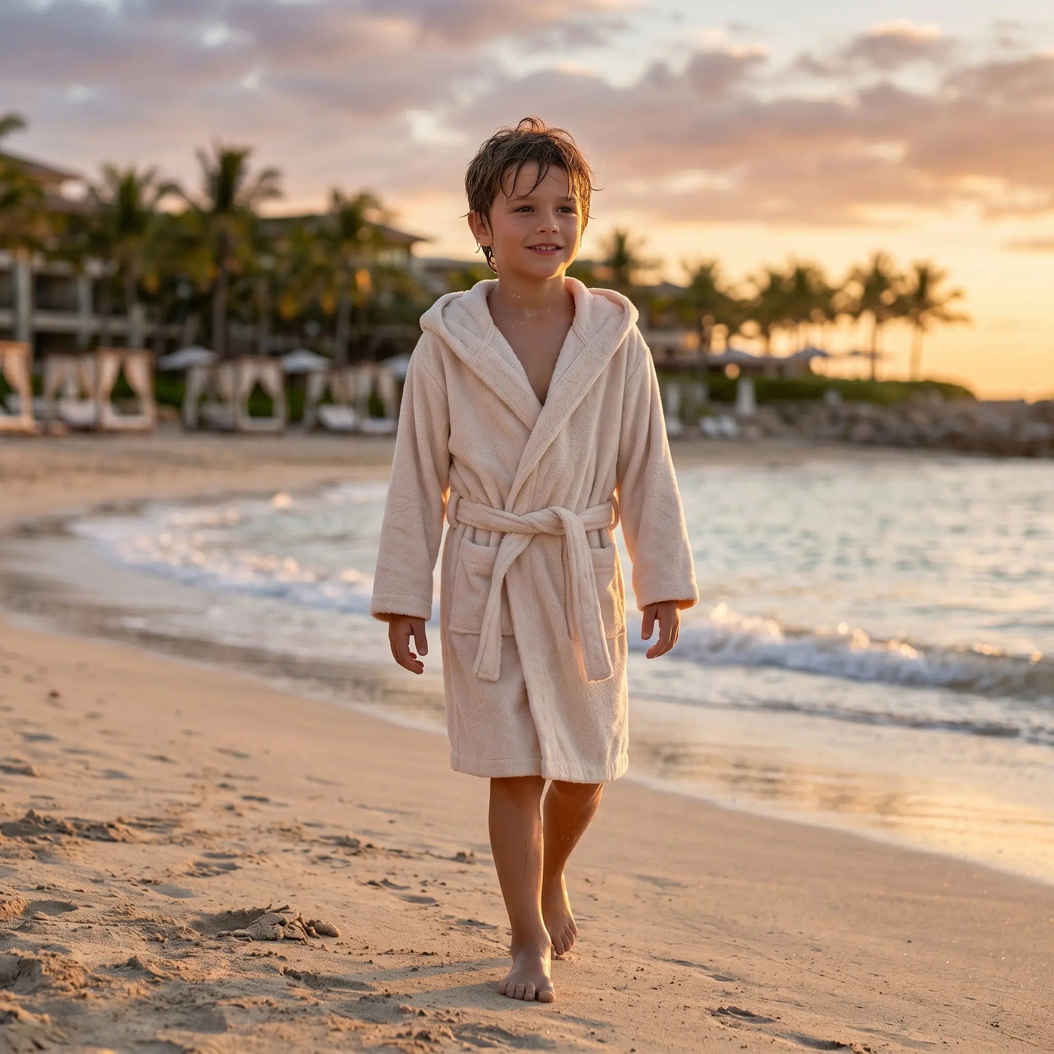 Sand Terry Bath Robe GARBO &amp; FRIENDS