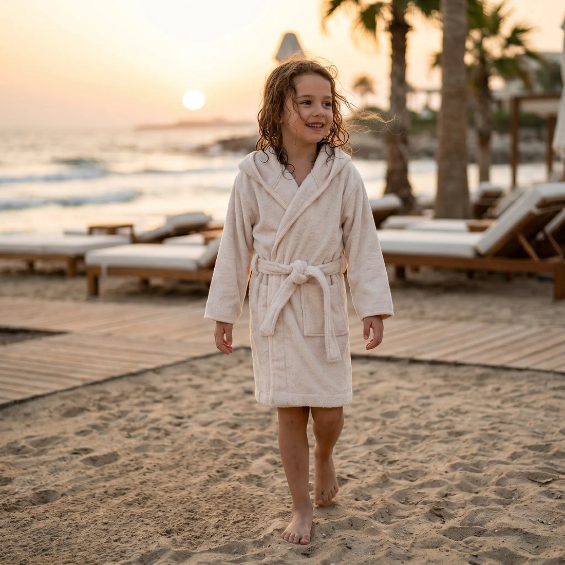Sand Terry Bath Robe GARBO &amp; FRIENDS