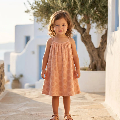 Girls Shell Coral Embossed Terry Dress YELL OH!