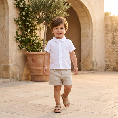 Boys White Linen Shirt
