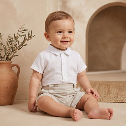 Boys White Linen Shirt