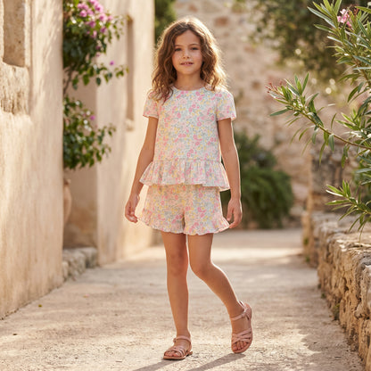 Girls Citrus Liberty Print Short Set