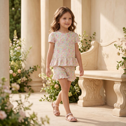 Girls Citrus Liberty Print Short Set