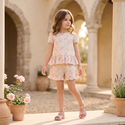 Girls Citrus Liberty Print Short Set