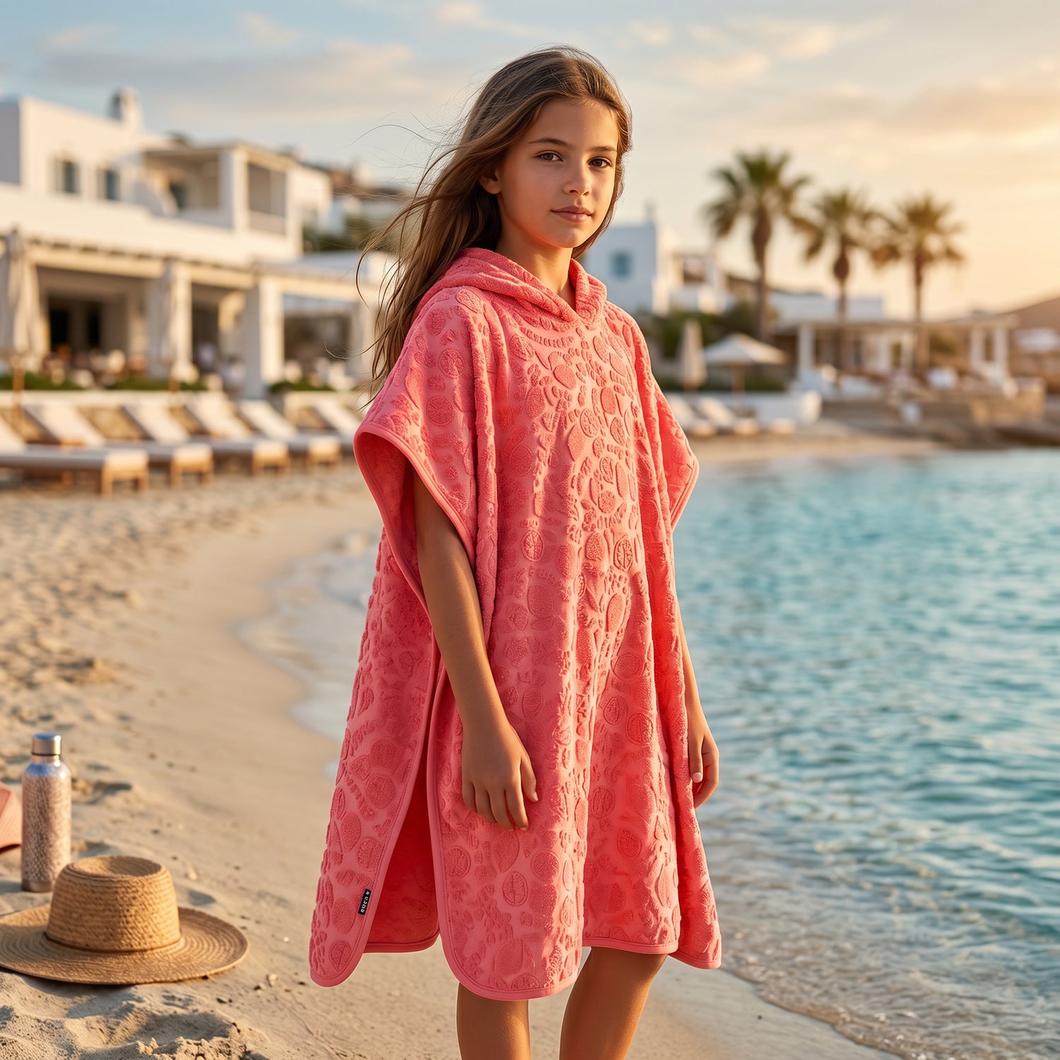 Girls Lemon Quotes Terry Beach Cover-Up Poncho