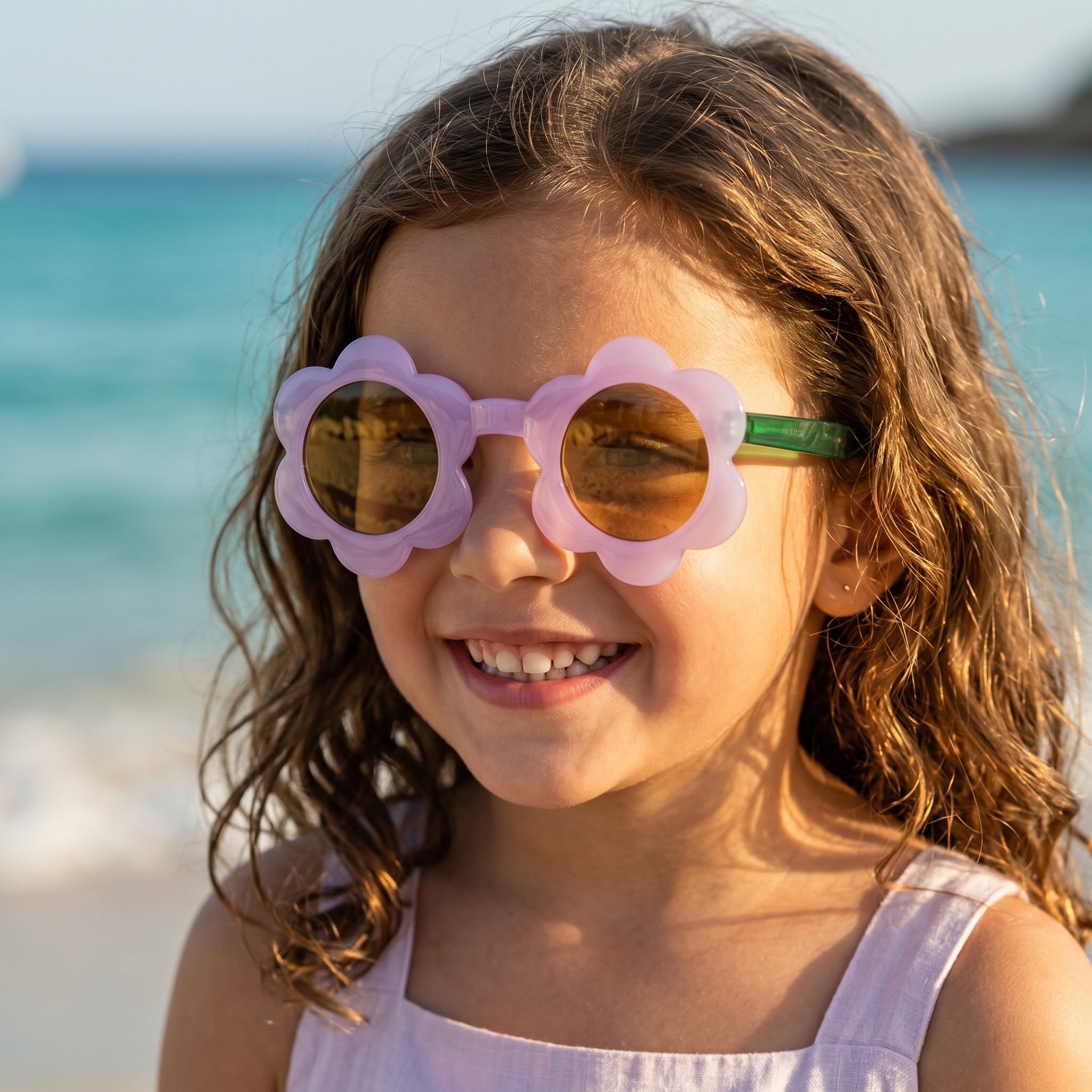 Girls Soleil Pink Glace Flower Sunglasses