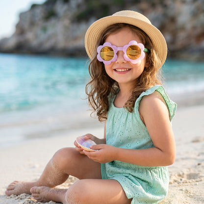 Girls Soleil Pink Glace Flower Sunglasses