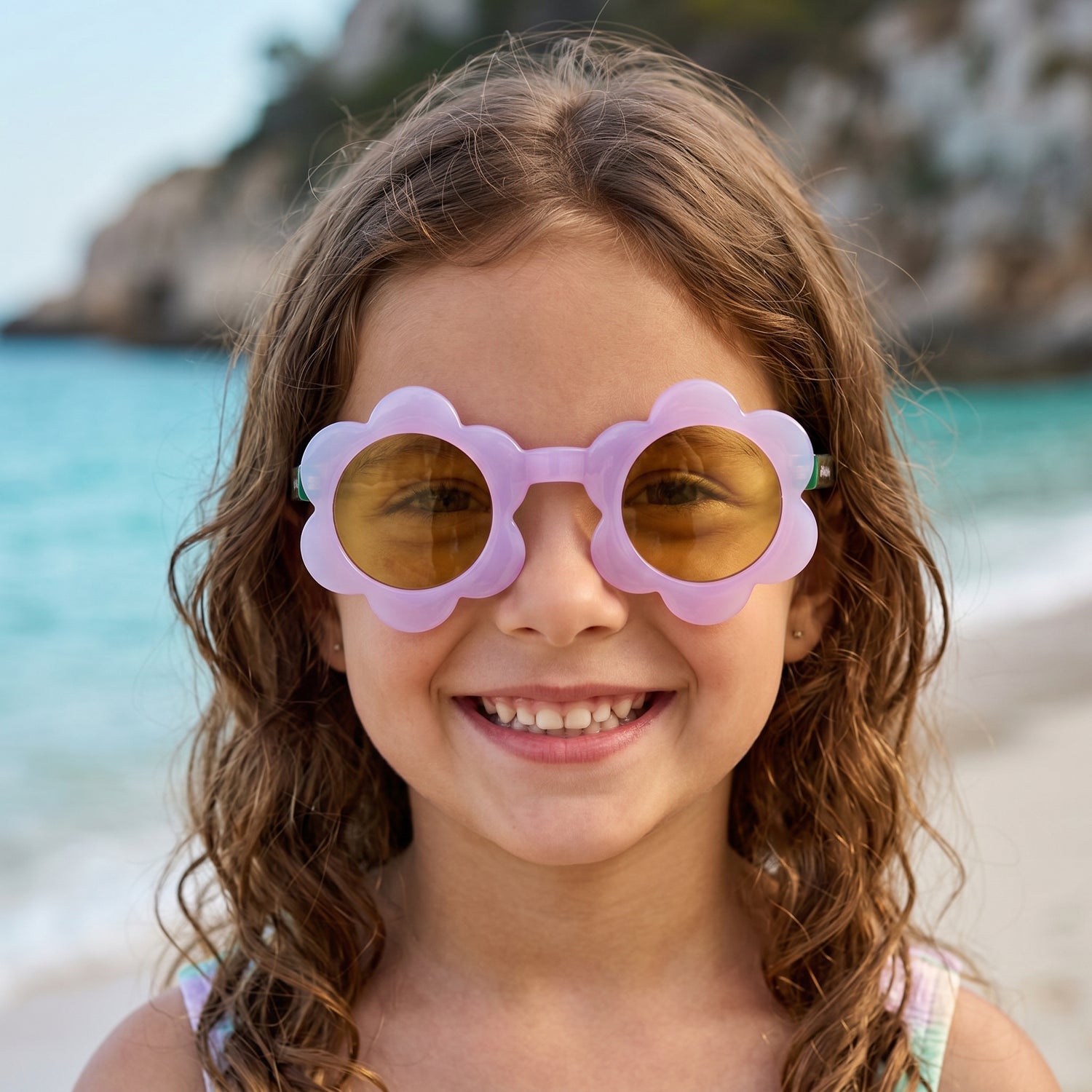 Girls Soleil Pink Glace Flower Sunglasses